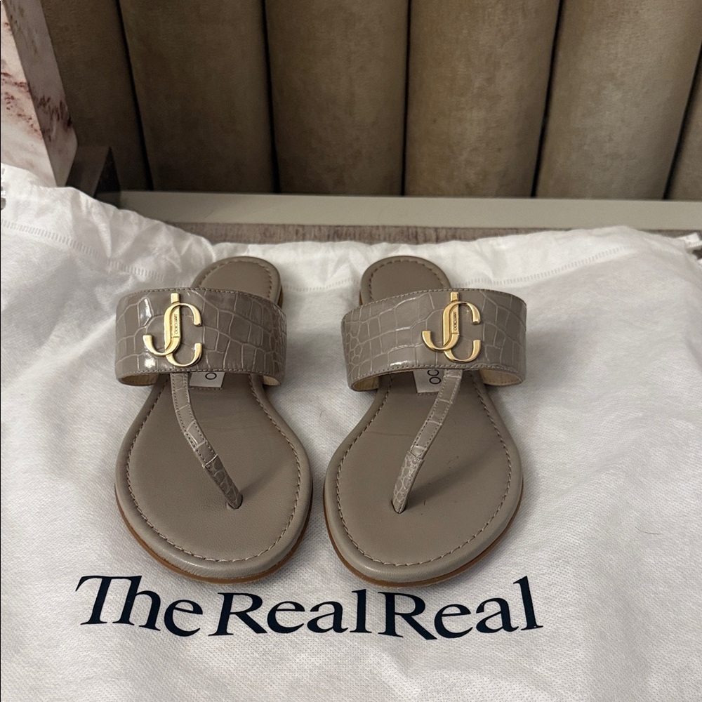 Authentic Jimmy Choo logo sandals